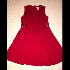 Carmen Red Dress with Floral Cut-Outs